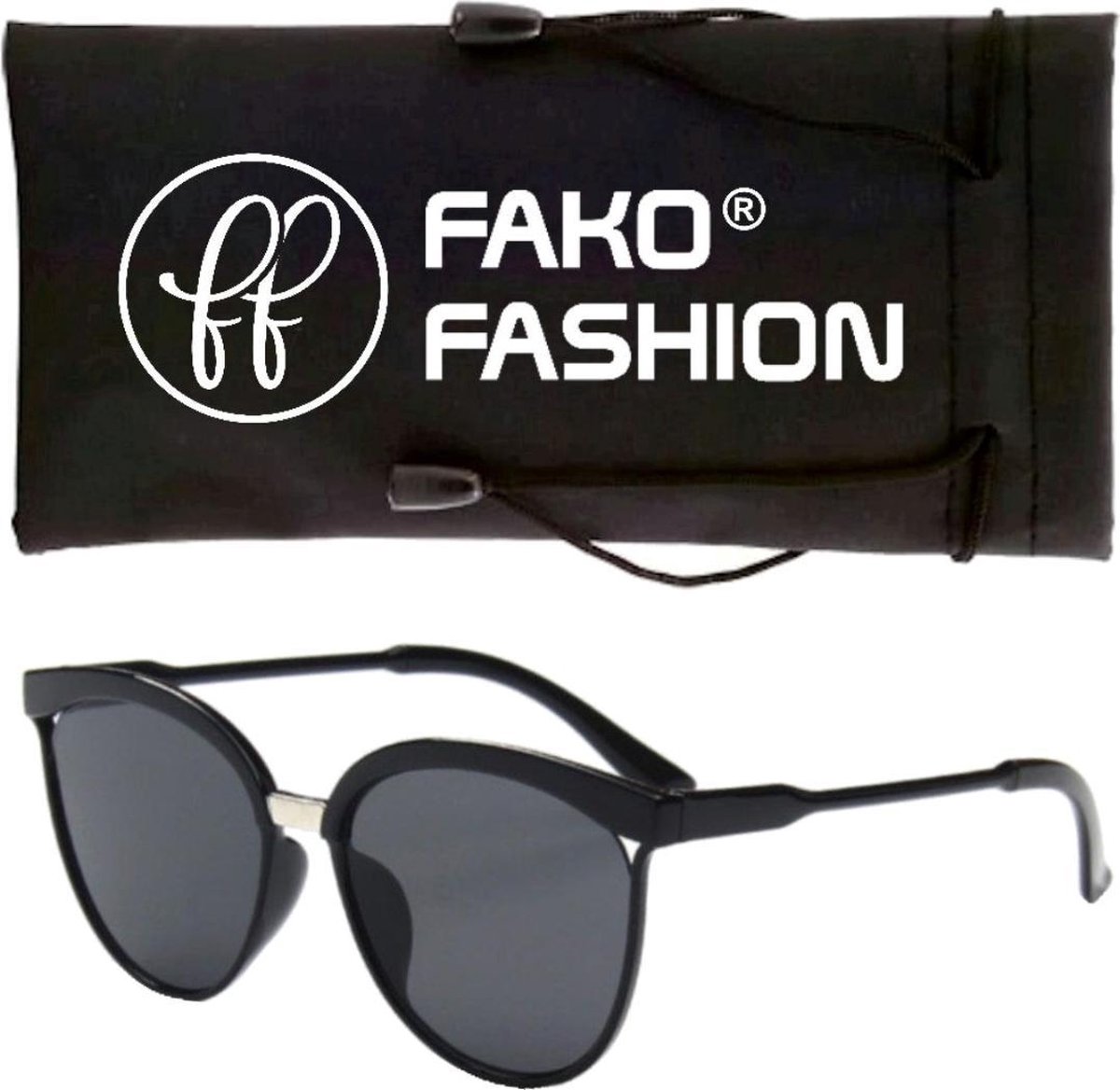 Fako Fashion® - Zonnebril - Clubby XL - Zwart