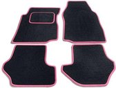 PK Automotive tapis de voiture en feutre à l'aiguille complète noir avec bord rose Daihatsu Feroza 1991-1998