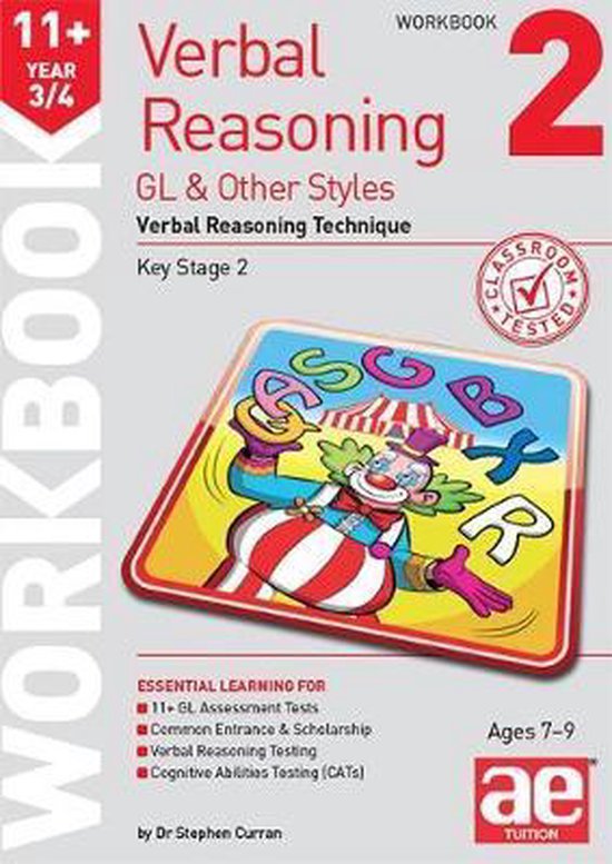 11+ Verbal Reasoning Year 3/4 GL & Other Styles Workbook 2 - cover