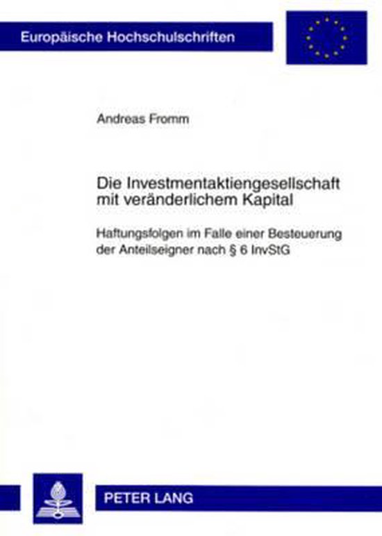 Die Investmentaktiengesellschaft mit veränderlichem Kapital - cover