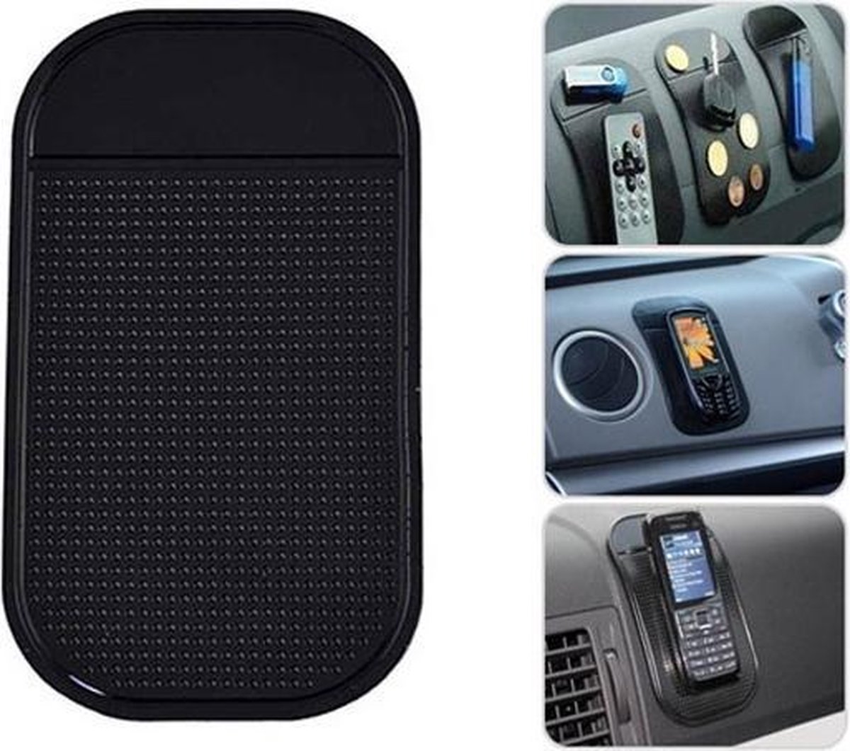 Telefoon dashboard auto anti slip mat zwart Sticky