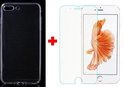 iPhone 7 Plus / 8 Plus - Silicone gel ultra dun hoesje met glas screenprotector