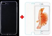 iPhone 7 Plus / 8 Plus - Coque ultra fine en gel de silicone avec protection d'écran en verre