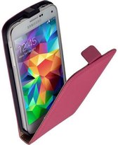 Lelycase Roze Samsung Galaxy S5 Mini Lederen Flip case case Telefoonhoesje
