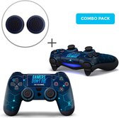 Gamers Combo Pack - PS4 Controller Skins PlayStation Stickers + Thumb Grips