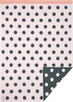 Couverture bébé Lässig, tricotée 100% coton bio étoiles rose clair / gris