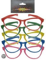 Mega Bril Maxi Zonder Glas - Clowns - Multicolor - One Size - Een Stuk