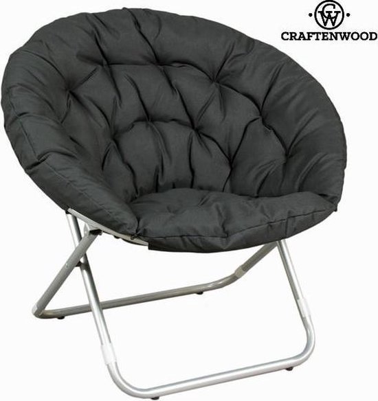 Vouwbare zwarte ronde stoel by Craften Wood | bol.com