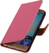 Roze Effen Booktype Samsung Galaxy S7 Plus Wallet Cover Cover