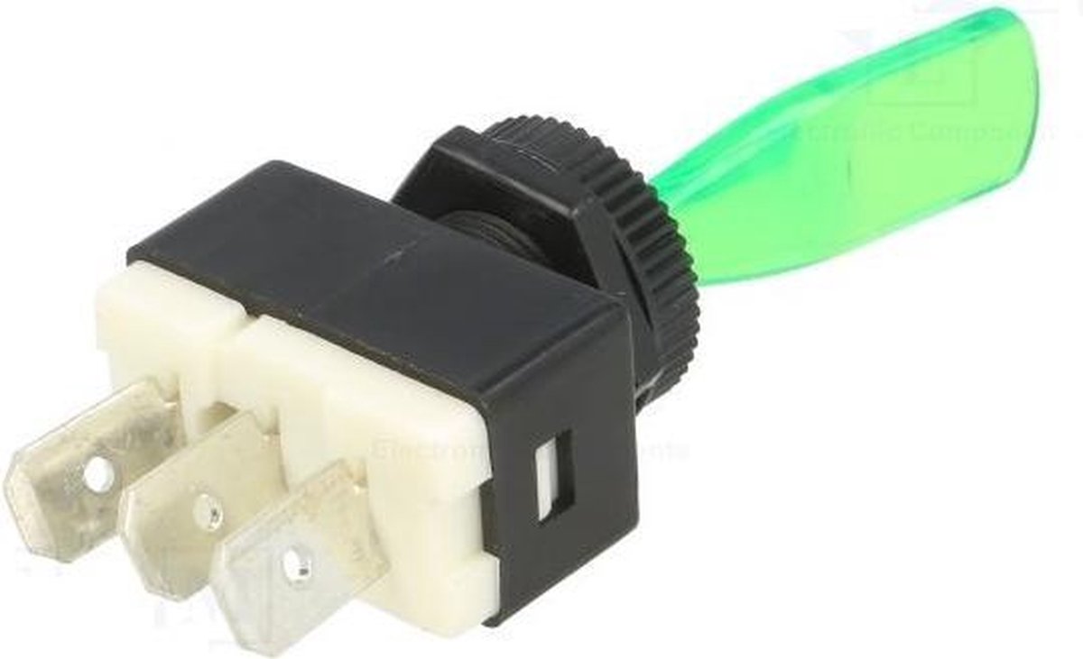 Tuimelschakelaar - 12V - transparant groen