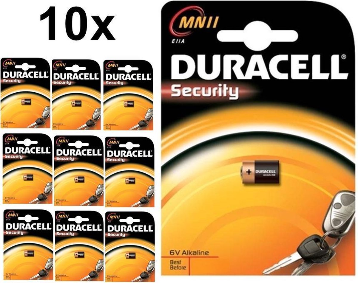 10 Stuks - Duracell A11 MN11 11A 6V Security alkaline batterij