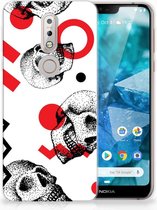 Nokia 7.1 TPU Hoesje Design Skull Red