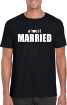 Almost Married tekst t-shirt zwart heren S