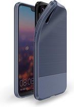 Huawei P20 TPU Hoesje Geborsteld Blauw