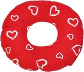 Zitring - rood met witte hartjespatroon - 100% katoen