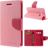 Samsung Galaxy Core 2 G355H Wallet Hoesje Lichtroze/Donkerroze