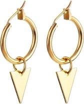 daytodaylooks - Triangle earrings - Triangle earring - Driehoek oorbellen - Nikkelvrij - Goudkleurig