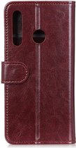 Motorola One Macro Crazy Horse Leren Portemonnee Hoesje Bruin