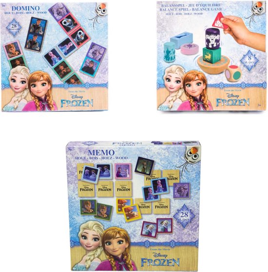 Frozen Spelletjes Pakket: Memo, Domino en Balansspel | Games | bol.com