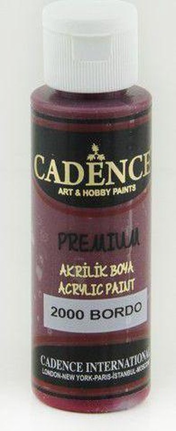 Peinture acrylique Cadence Premium (semi-mate) rouge bordeaux 01003 2000  0070 70 ml | bol.com