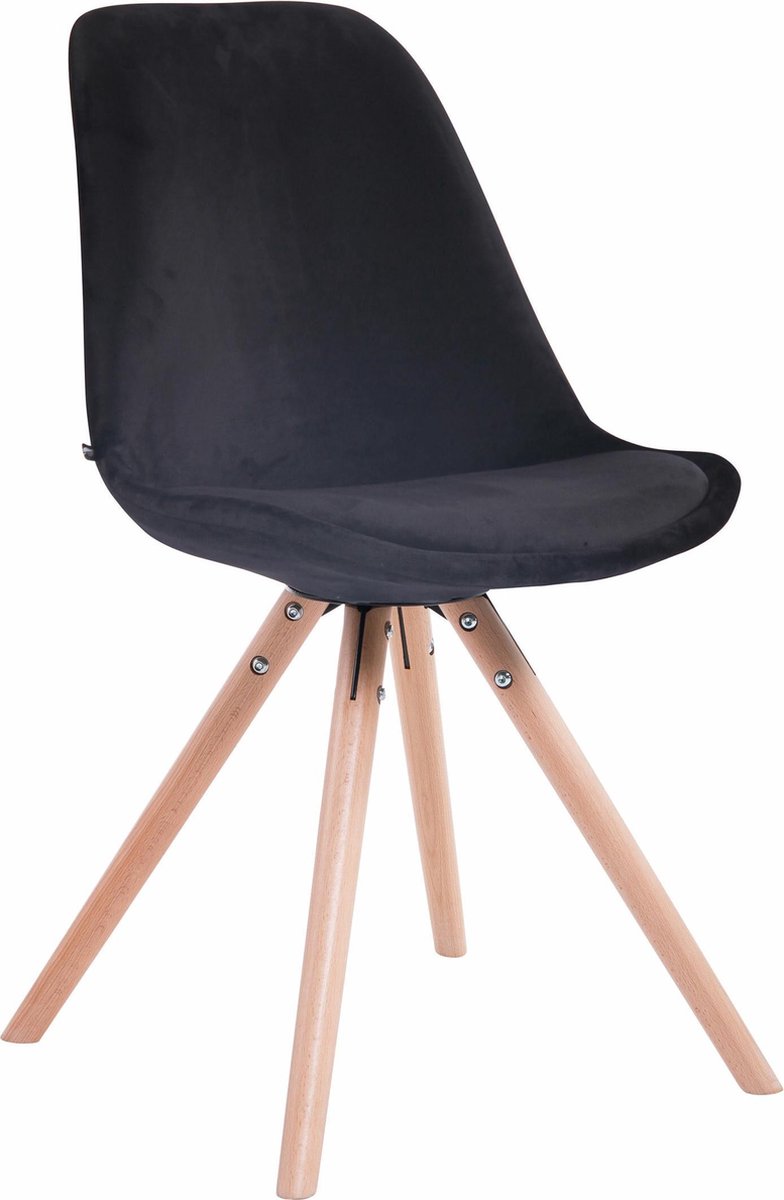 CLP Toulouse - Eetkamerstoel - Rond frame - Fluweel zwart natura