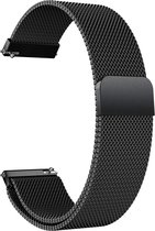 Milanees Bandje voor Samsung Galaxy Watch Active 1/2 (40 & 44 mm) - iCall - Magneetsluiting - Zwart