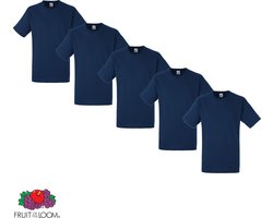 Fruit of the Loom - 5 stuks American Heavy T-shirts Ronde Hals - Blauw - XL