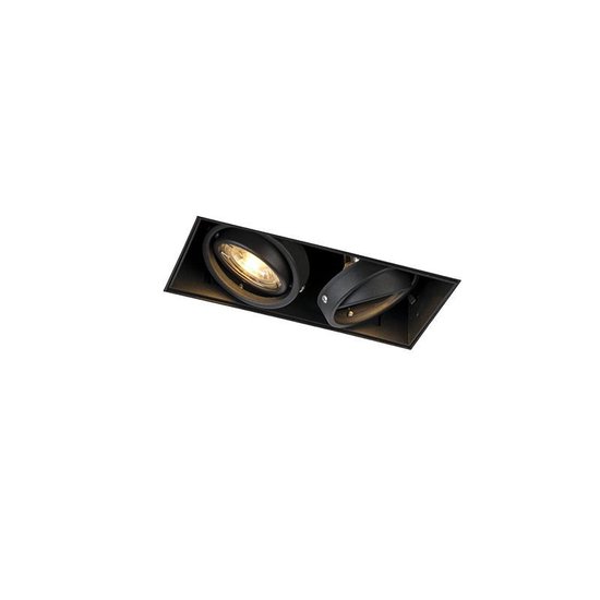 QAZQA oneon trimless 50 - Moderne Inbouwspot - 2 lichts - L 188 mm - Zwart - Woonkamer | Slaapkamer | Keuken