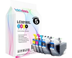 Inktdag inktcartridges voor Brother LC3219XL / LC-3217 /LC3219, multipack van 5 stuks (2*BK, 1*CMY) voor Brother MFC-J5330 DW, J5730DW, J5930DW,…