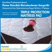 Homee waterdicht matrasbeschermer wit 150x200 +30 cm - matrasoplegger - doorgestikt ademend bovenlaag
