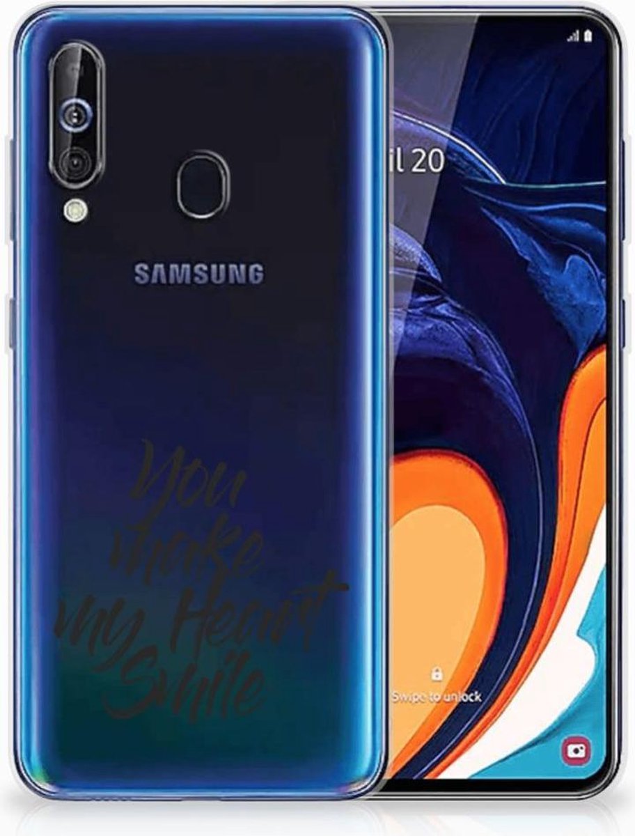 Samsung Galaxy A60 Siliconen hoesje met naam Heart Smile