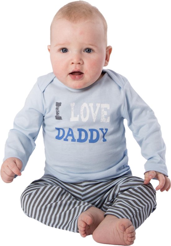 Amantes baby Pyjama blauw/streep - I Love Daddy - maat 74/80