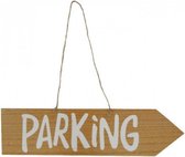 Houten bord - met tekst parking - parking - feest - evenement - decoratie - parkeren bord - houtenbord parkeren - bruiloft bord - houtenborden met tekst