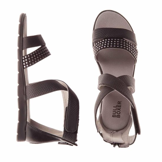 Bullboxer - platte sandalen - meisjes - maat 35 - zwart - studs | bol.com