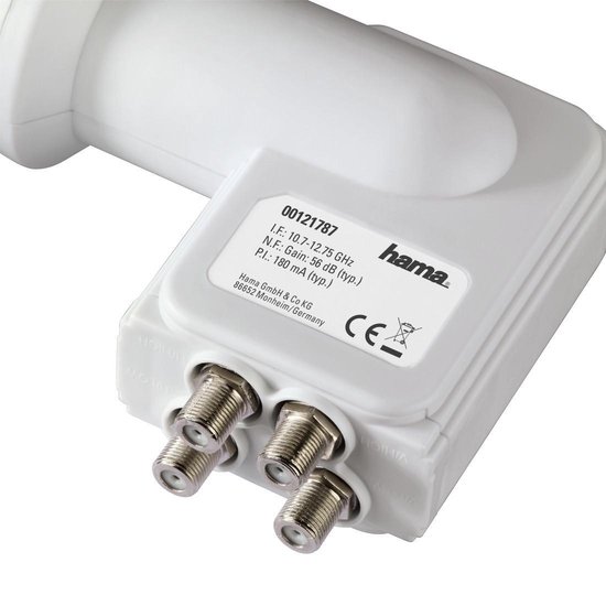 Hama 00121787 10.7 12.75GHz Wit low noise block downconverter (LNB)