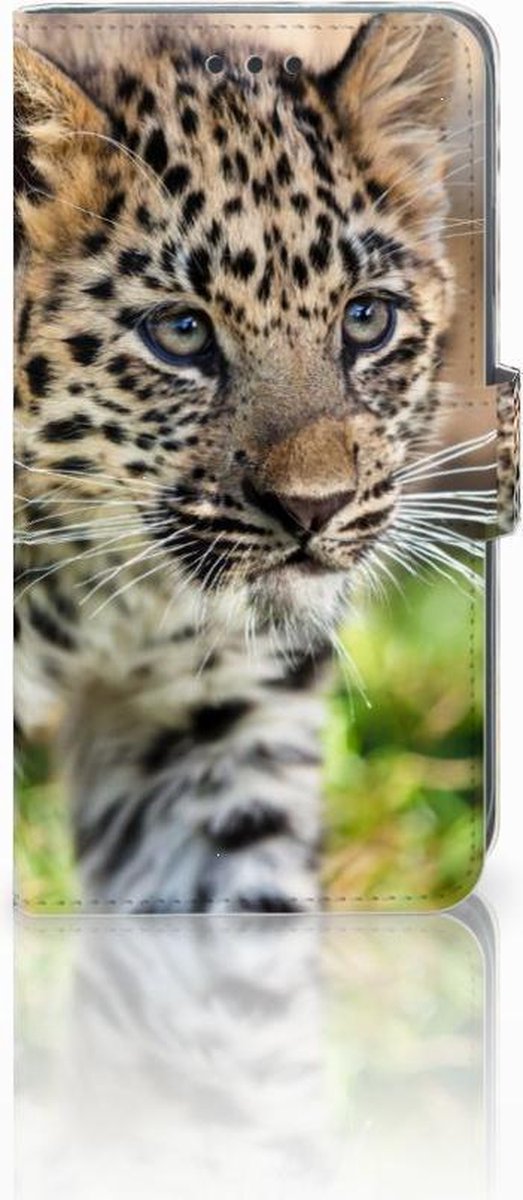 Book Case voor Apple iPhone Xr Telefoonhoesje met Pasjes Baby Luipaard