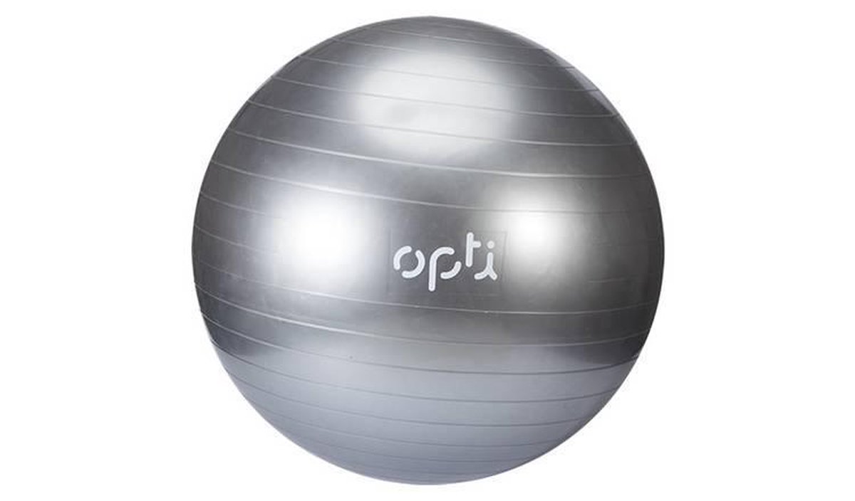Opti Silver Gym Ball - 55cm - fitnessbal grijs turnbal + popm