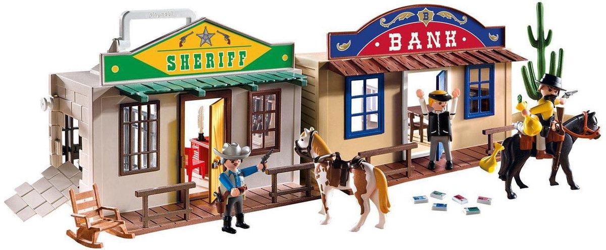 b42100 Playmobil western-red desk with pedestals with drawers sheriff 4398