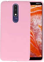 Bestcases Color Telefoonhoesje - Backcover Hoesje - Siliconen Case Back Cover voor Nokia 3.1 Plus - Roze