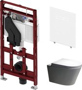 Tece 400 Toiletset met Geurafzuiging - Inbouw WC Hangtoilet Wandcloset Saturna Rimless - Elektronische sen-Touch Bedieningsplaat Wit