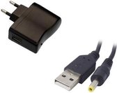 USB adapter AC lader + USB kabel Mini-Jack 4,0x1,7mm