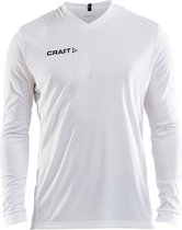 Craft Squad Jersey Solid LS Shirt Heren  Sportshirt - Maat S  - Mannen - wit/zwart