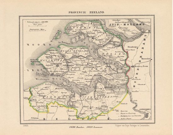 Historische Kaart, Plattegrond Van De Provincie Zeeland Uit 1867 Door  Kuyper Van... | Bol.Com