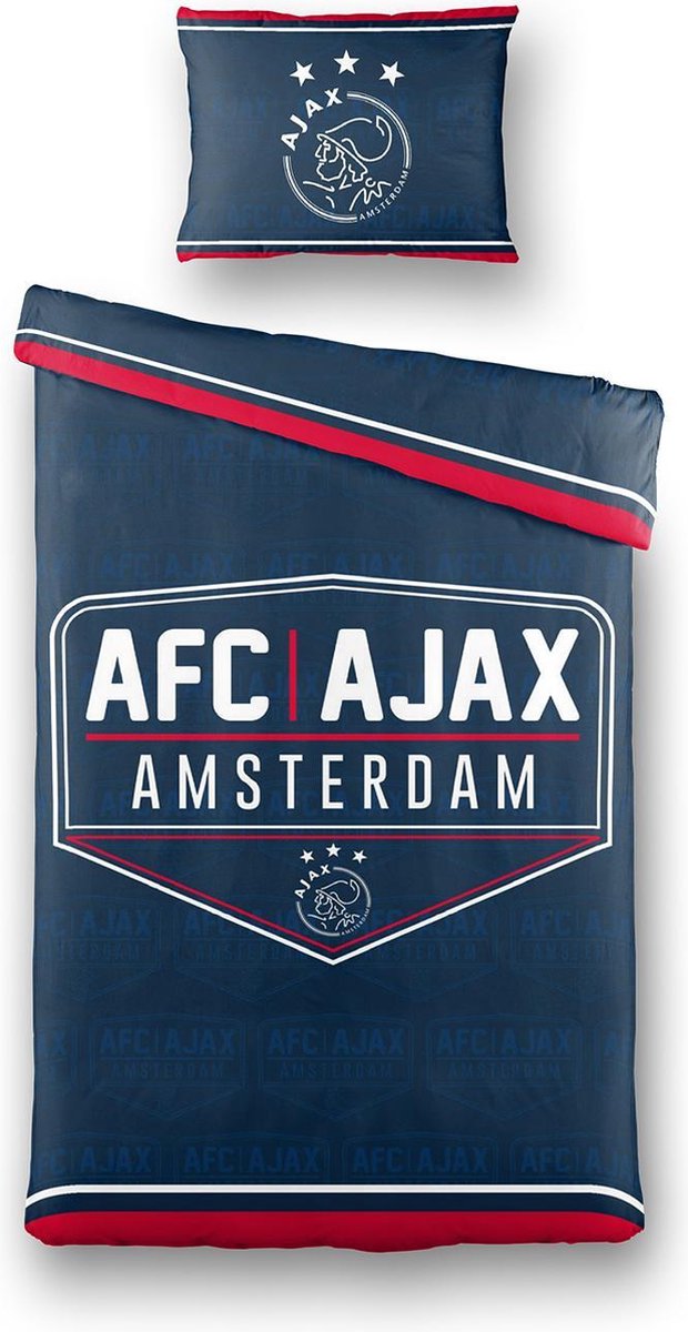 Ajax - Dekbedovertrek - Eenpersoons - 140x200 cm + 1 kussensloop 60x70 cm -  Dark Blue | bol.com