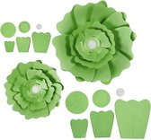 Papieren bloemen, d: 15+25 cm, 230 gr, groen, 2stuks