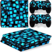 PS4 Pro Sticker "Blue Boxes" - Console Skin + 2 Controller Skins
