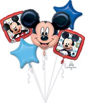 Amscan - Folie ballon boeket - Mickey Mouse - 5 Delig - Leeg.