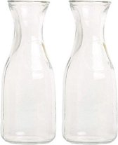 2x Carafes en verre eau / jus / vin de 0,5 litre - Carafe en verre pour sur la table / articles de cuisine