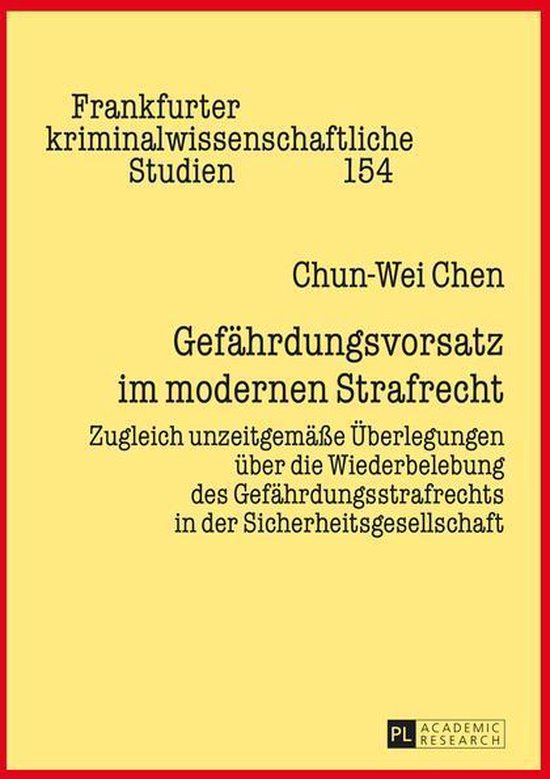 Frankfurter kriminalwissenschaftliche Studien 154 - Gefaehrd ... - cover