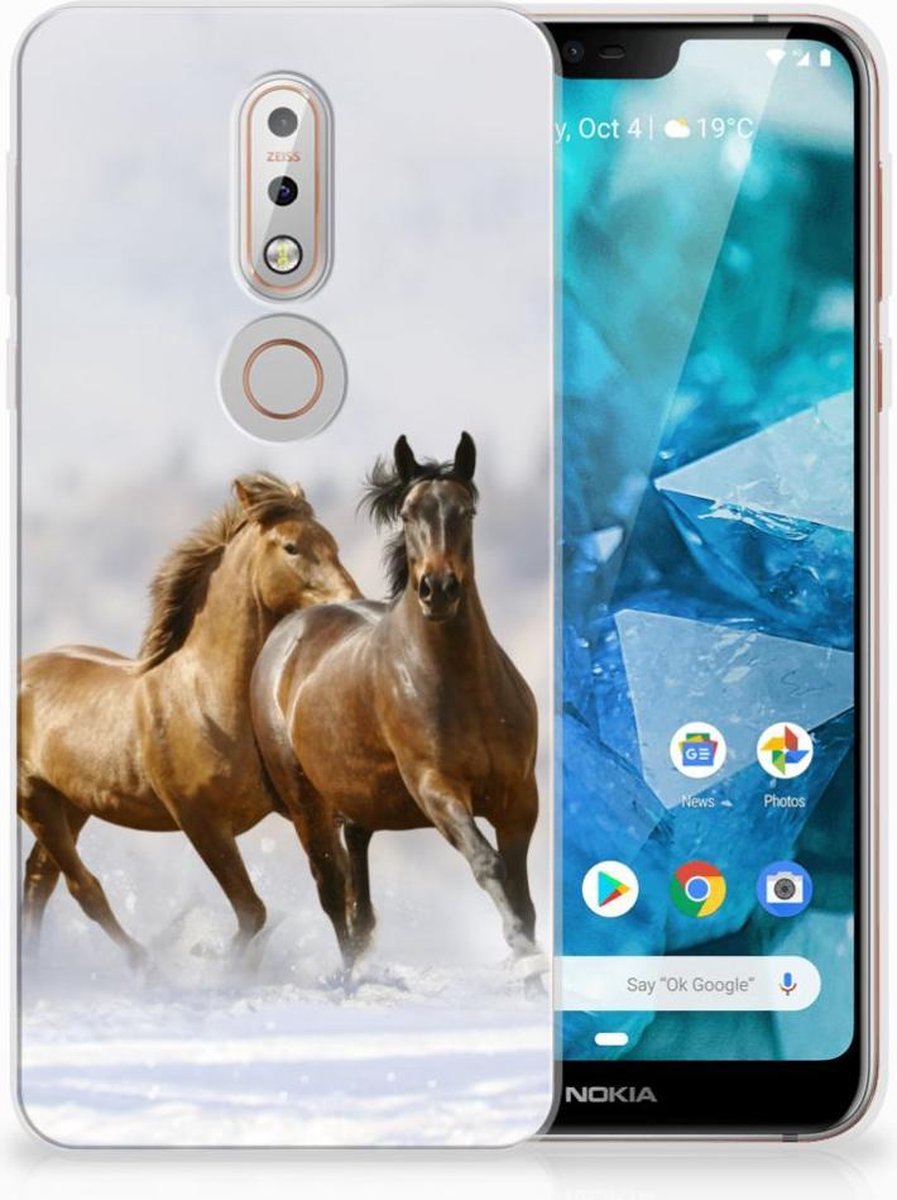 Nokia 7.1 TPU Hoesje Paarden